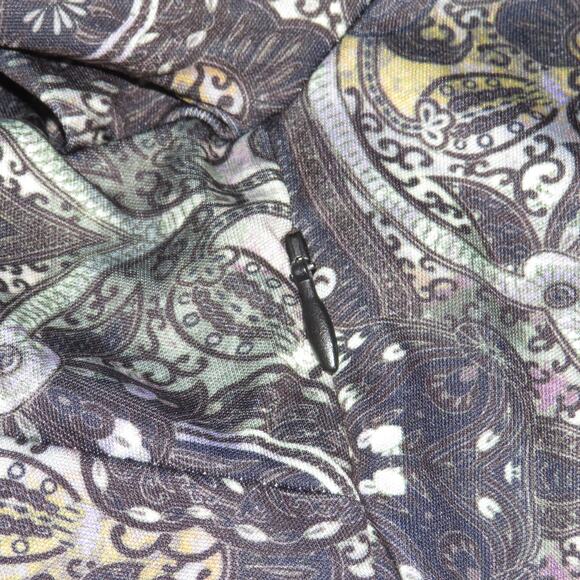 Free People Cabaret Long Sleeve Gray Boho Printed Keyhole Maxi Dress - Picture 9 of 12